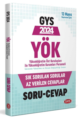 Data Yayınları 2024 YÖK Personeli GYS Sık Sorulan Sorular Az Verilen C