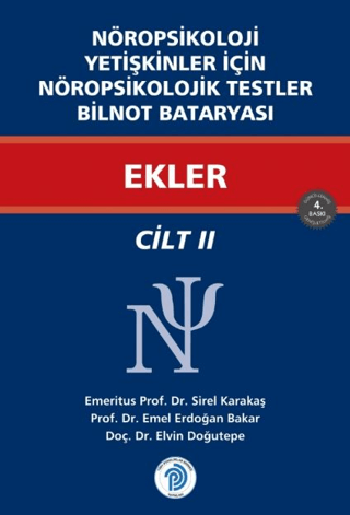 Nöropsikoloji Yetişkinler İçin Nöropsikolojik Testler Ekler Cilt - 2 S