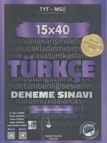 Edebiyat Sokağı Yayınları TYT Türkçe 15 x 40 Deneme Sınavı A. Ziya Tam