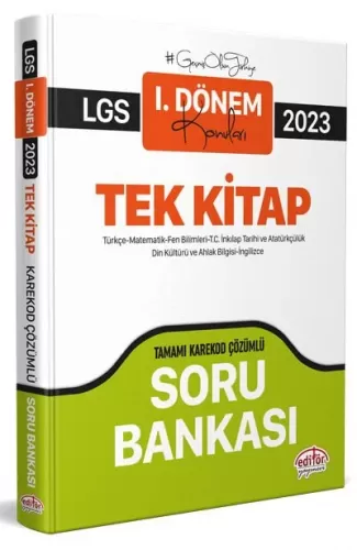 Editör Yayınları 2023 LGS 1. Dönem Tüm Dersler Soru Bankası (Karekod Ç