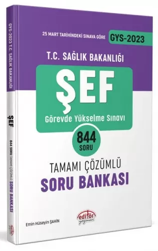 Editör Yayınları 2023 T.C. Sağlık Bakanlığı Şef Tamamı Çözümlü Soru Ba