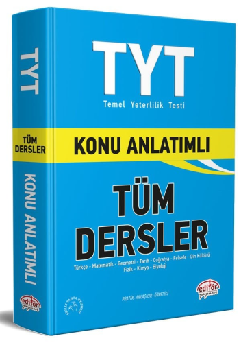 Editör Yayınları TYT VIP Tüm Dersler Konu Anlatımlı Komisyon