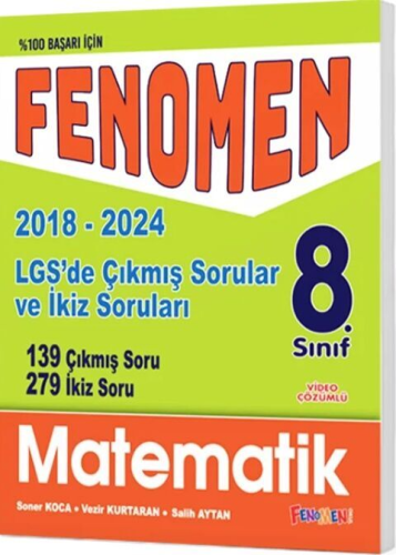 Fenomen Okul 8. Sınıf Matematik Çıkmış Sorular ve İkiz Soruları Soner 