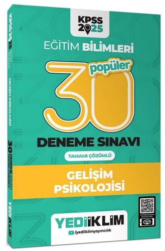 Yediiklim Yayınları 2025 KPSS Eğitim Bilimleri 30 Gelişim Psikolojisi 