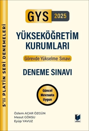 GYS Kitapları, - Adalet Yayınevi - Görevde Yükselme 5'li Platin Seri D