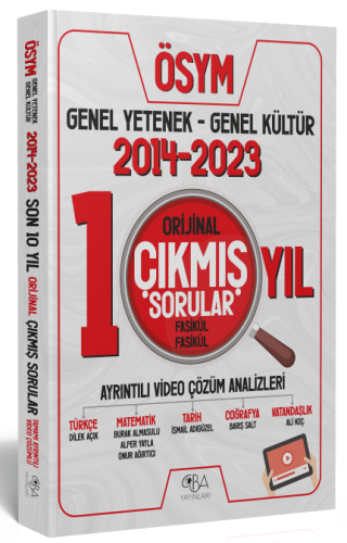 CBA Yayınları KPSS Genel Yetenek Genel Kültür Orijinal Son 10 Yıl Çıkm