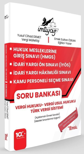 İmtiyaz HMGS - İYÖS- İYHS - KPSS Vergi Hukuku Soru Bankası Vergi Hukuk