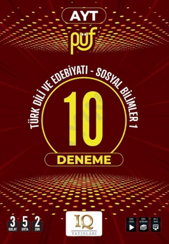 IQ Yayınları AYT Türk Dili ve Edebiyatı Sosyal Bilimler Püf 10 Deneme 