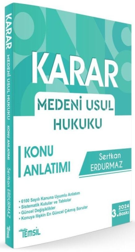 KARAR Medeni Usul Hukuku Konu Anlatımı Sertkan Erdurmaz