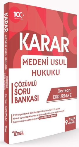 KARAR Medeni Usul Hukuku Soru Bankası Çözümlü Sertkan Erdurmaz