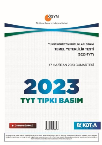 Kota Yayınları TYT 2023 Tıpkı Basım Komisyon