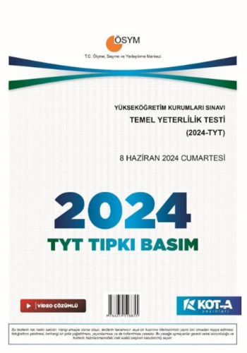 Kota Yayınları TYT 2024 Tıpkı Basım Komisyon