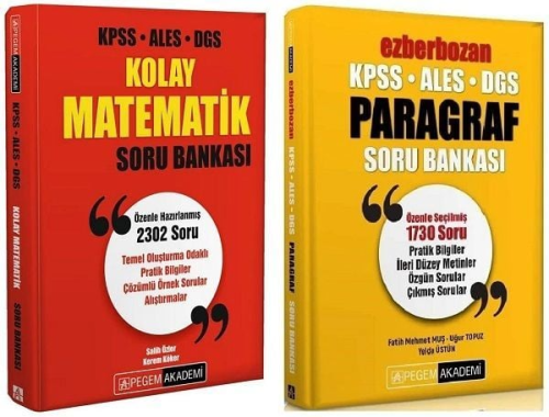 Pegem Yayınları KPSS ALES DGS Kolay Matematik ve Ezberbozan Paragraf S