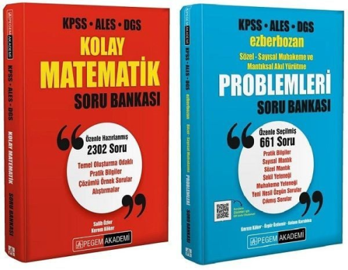 Pegem Yayınları KPSS ALES DGS Kolay Matematik ve Ezberbozan Problemler