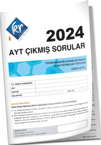 KR Akademi 2024 AYT Çıkmış Sorular Tıpkı Basım Kitapçığı ÖSYM