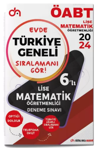 Dijital Hoca 2024 ÖABT Lise Matematik Türkiye Geneli PDF Çözümlü 6’lı 