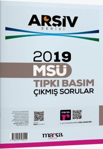 - Marka Yayınları - Marka Yayınları 2019 MSÜ Tıpkı Basım Çıkmış Sorula