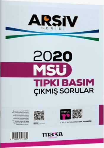 - Marka Yayınları - Marka Yayınları 2020 MSÜ Tıpkı Basım Çıkmış Sorula