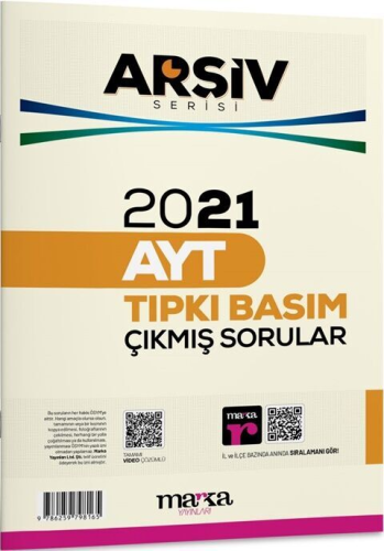 - Marka Yayınları - Marka Yayınları 2021 AYT Arşiv Serisi Tıpkı Basım 