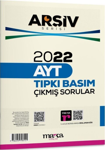 - Marka Yayınları - Marka Yayınları 2022 AYT Arşiv Serisi Tıpkı Basım 