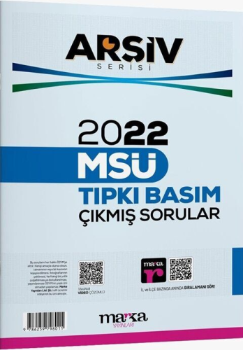 - Marka Yayınları - Marka Yayınları 2022 MSÜ Tıpkı Basım Çıkmış Sorula