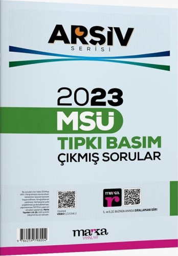 - Marka Yayınları - Marka Yayınları 2023 MSÜ Tıpkı Basım Çıkmış Sorula