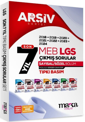 Marka Yayınları 8. Sınıf LGS Son 7 Yıl ARŞİV Serisi Tıpkı Basım Fasikü