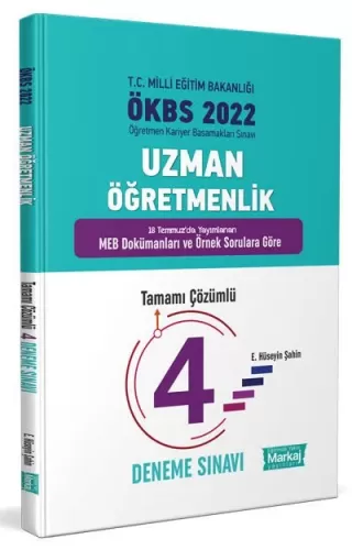 Markaj Yayınları 2022 Uzman Öğretmen Tamamı Çözümlü 4 Fasikül Deneme E