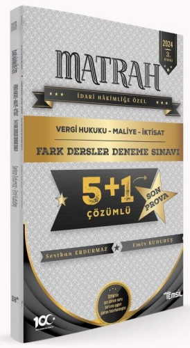 Temsil Yayınları 2024 İdari Hakimlik MATRAH Vergi Hukuku-Maliye-İktisa