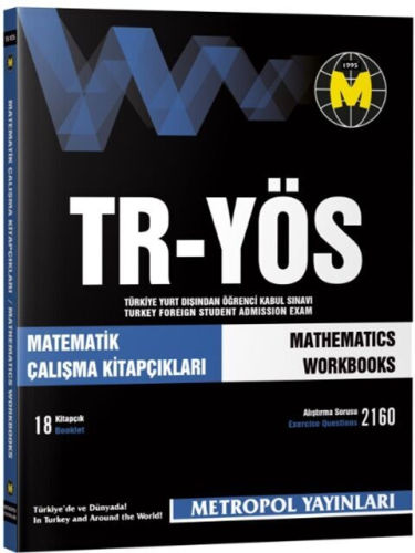 Metropol Yayınları TR YÖS Matematik Çalışma Yaprakları - 18 Kitapçık K