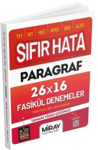 Miray Yayınları Sıfır Hata Paragraf 16 Deneme Komisyon