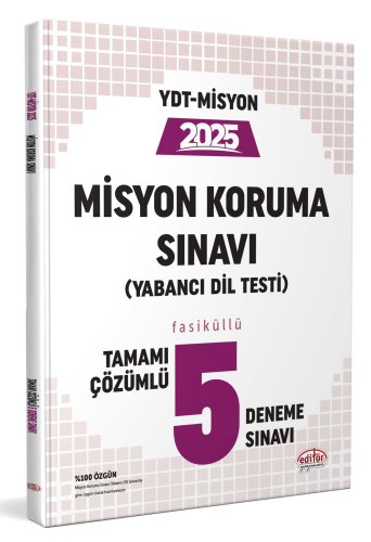 Editör Yayınları YDT Misyon Koruma Sınavı 5 Deneme Sınavı Komisyon