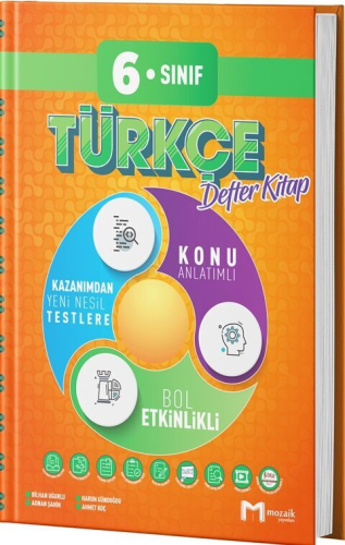 Mozaik Yayınları 6. Sınıf Türkçe Defter Kitap Bilhan Uğurlu