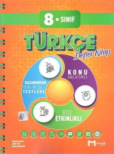 Mozaik Yayınları 8. Sınıf Türkçe İntro Defter Kitap Bilhan Uğurlu