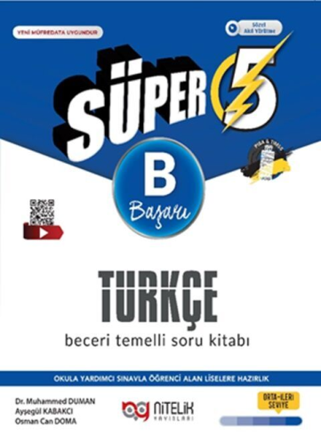 Nitelik Yayınları 5. Sınıf Türkçe Süper B Beceri Temelli Soru Kitabı M