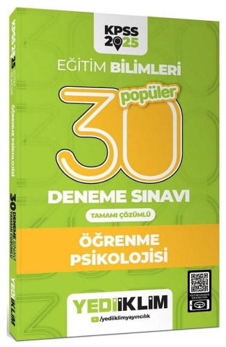 Yediiklim Yayınları 2025 KPSS Eğitim Bilimleri 30 Popüler Öğrenme Psik