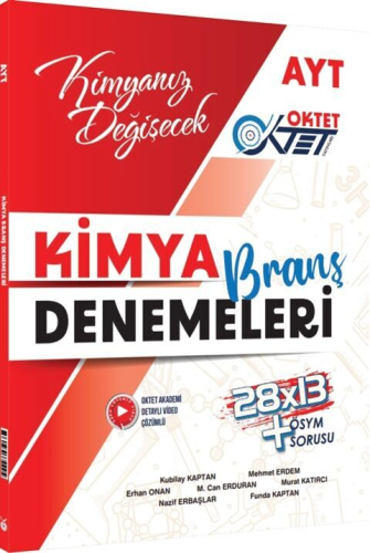 Oktet Yayınları AYT Kimya 28 x 13 Branş Denemeleri Kubilay Kaptan