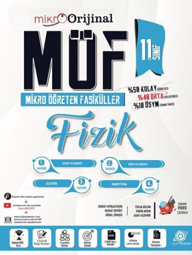 Orijinal Yayınları Mikro 11. Sınıf Fizik MÖF Mikro Öğreten Fasiküller 