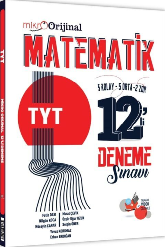 Orijinal Yayınları Mikro TYT Matematik 12 li Deneme Sınavı Komisyon