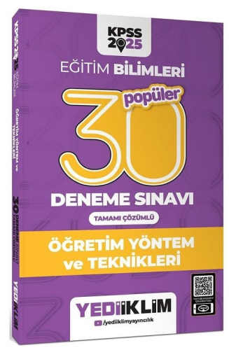 Yediiklim Yayınları 2025 KPSS Eğitim Bilimleri 30 Popüler Öğretim Yönt