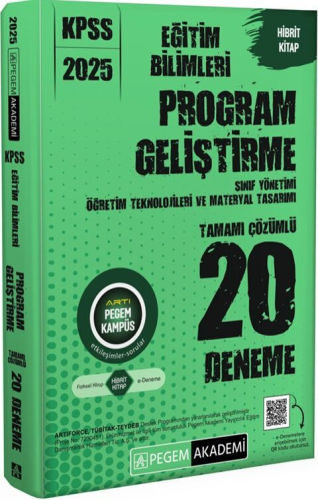 Pegem Yayınları 2025 KPSS Eğitim Bilimleri Program Geliştirme 20 Denem