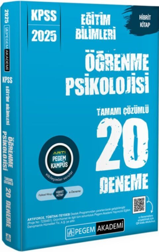 Pegem Yayınları 2025 KPSS Eğitim Bilimleri Öğrenme Psikolojisi 20 Dene