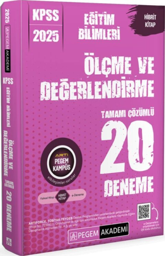 Pegem Yayınları 2025 KPSS Eğitim Bilimleri Ölçme ve Değerlendirme 20 D