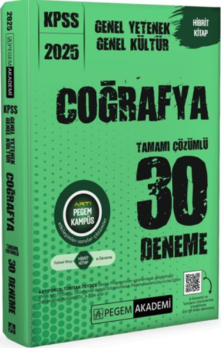 Pegem Yayınları 2025 KPSS Coğrafya Tamamı Çözümlü 30 Deneme Komisyon