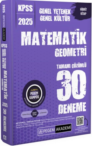 Pegem Yayınları 2025 KPSS Matematik Geometri Tamamı Çözümlü 30 Deneme 