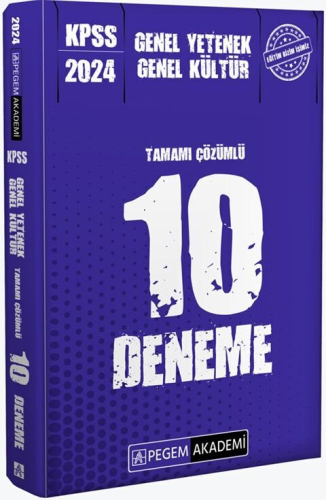 Pegem Yayınları 2024 KPSS Genel Yetenek Genel Kültür Tamamı Çözümlü 10