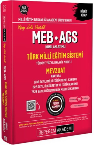 Pegem Yayınları 2025 MEB AGS Türk Milli Eğitim Sistemi Mevzuat Konu An