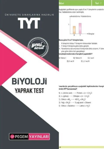 Pegem Yayınları TYT Biyoloji Yaprak Test Komisyon