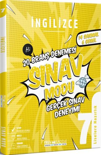 Pruva Akademi 7. Sınıf İngilizce Sınav Modu 20 Branş Denemesi Komisyon