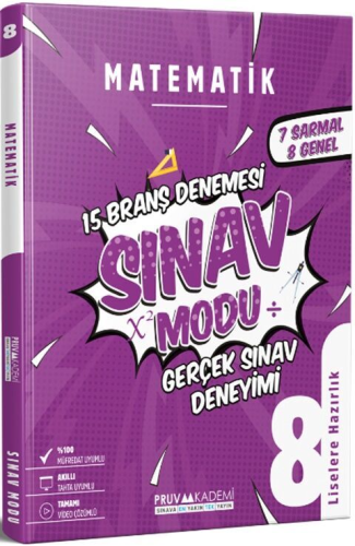 Pruva Akademi 8. Sınıf Matematik Sınav Modu 15 Deneme Komisyon